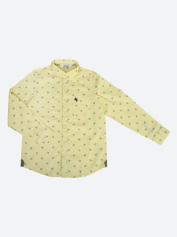 Boy's Yellow Full Sleeves Shirt