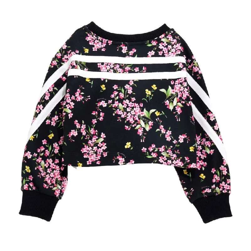 Warm Comfort Black Floral Print Sweatshirt
