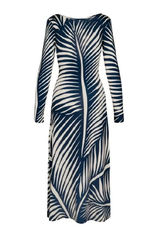French Retro Palm Valiente Gaucha Midi Dress