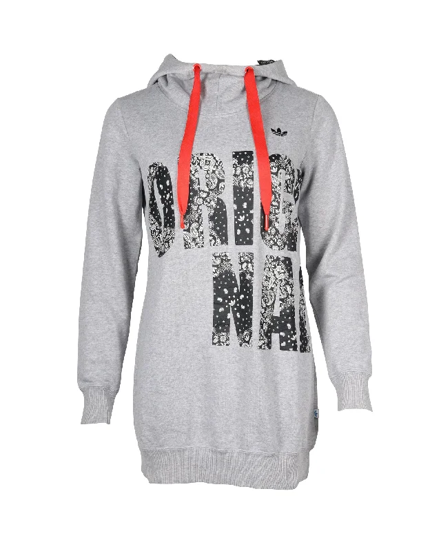 Cool Summer Adidas Originals Hoodie in Grey Cotton
