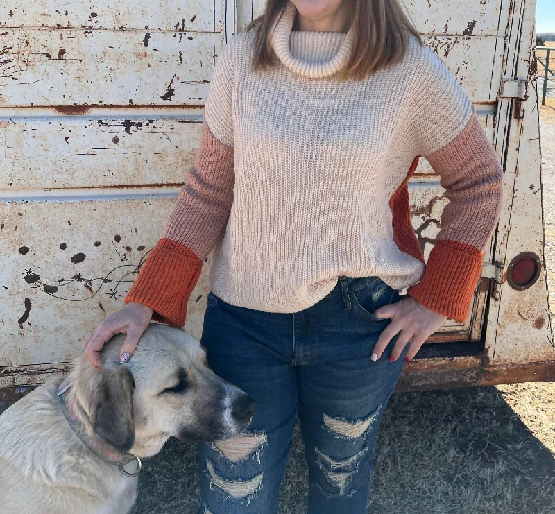 Elegant And Casual Days Like This Sweater In Ivory/orange