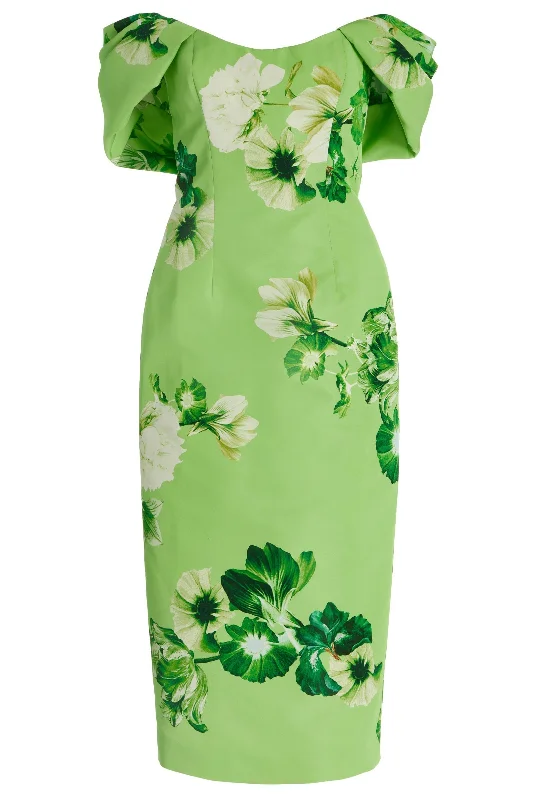 Exquisite Tailoring Off The Shoulder Midi Dress