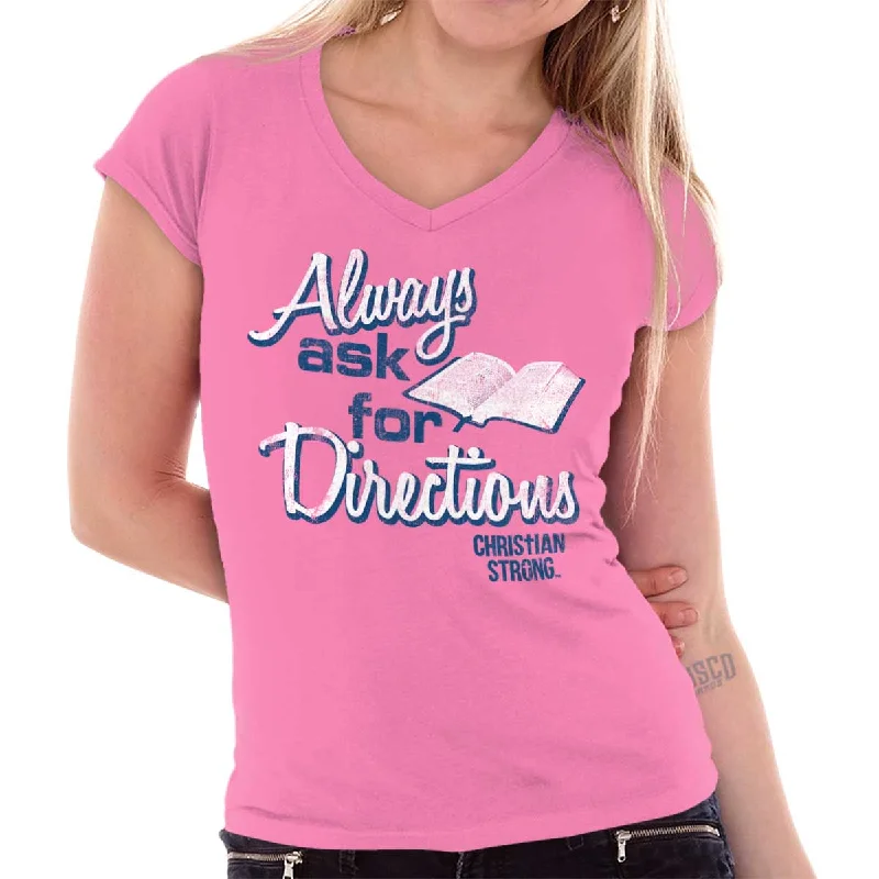 Soft Fabric Looks Always Ask Junior Fit V-Neck T-Shirt