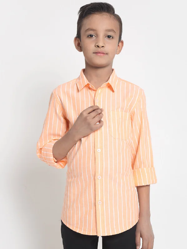 Casual Style Boys Orange Shirt