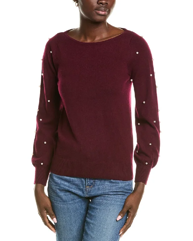 Trendy Layers sofiacashmere Embellished Cashmere Sweater