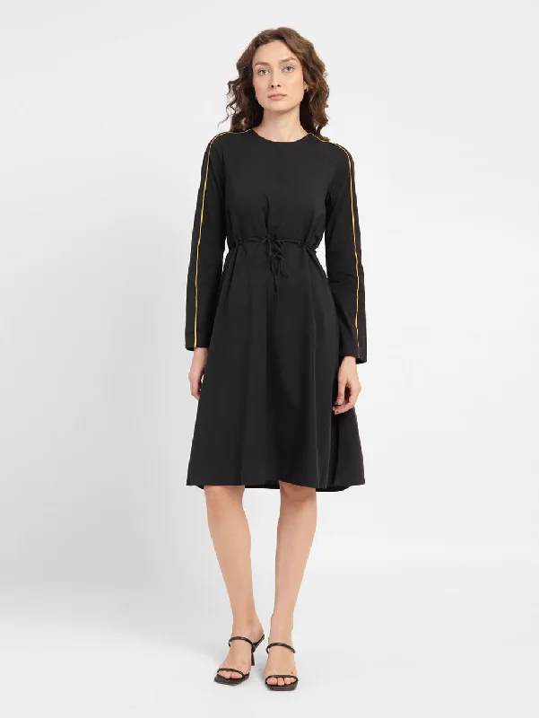 Comfortable And Simple Women's Solid V Neck Dress