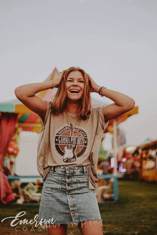 Urban Sense Gamma Phi Beta Retro Guitar Tee
