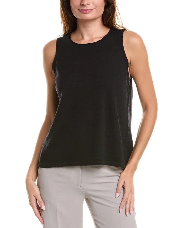 Comfortable Tops Eileen Fisher Crewneck Wool Shell