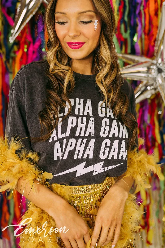 Street Cool Alpha Gam Lightning Bid Day Tee
