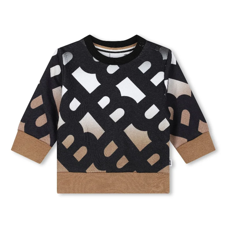 Chic Outfits Black All Over B Print Sweatshirt