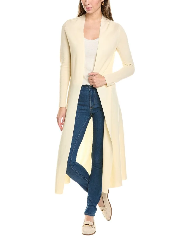 Lafayette 148 New York Textured Stitch Open Front Cardigan