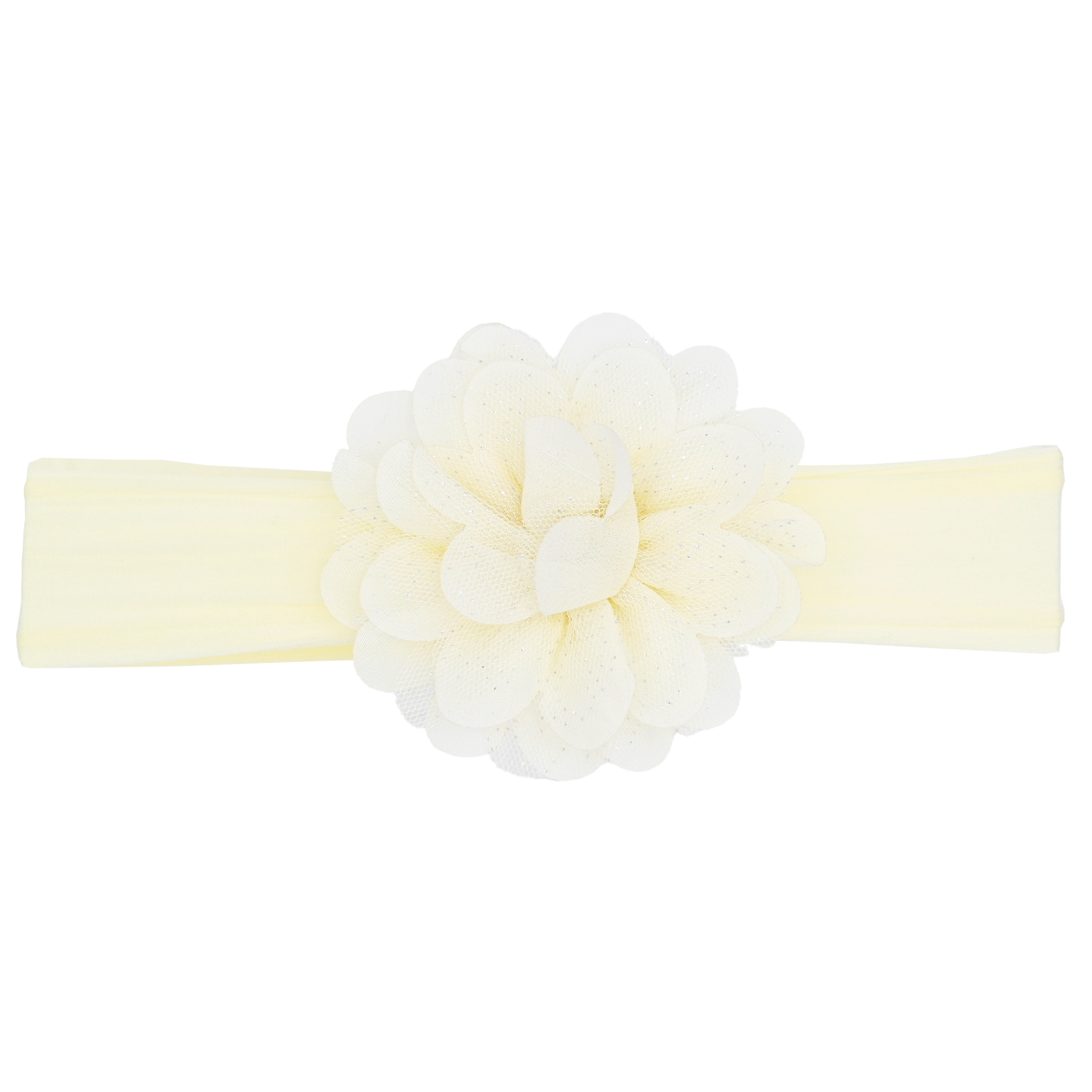 Soft Layers Cream Glistening Flower Headband