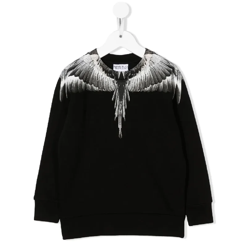 Fashion Expert Black Wings Print Sweatshirt
