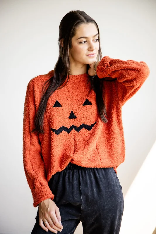 Warm Layers Pumpkin Sweater for Women in Orange | ATW15168-PUMPKINSPICE