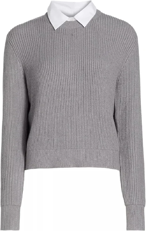 Favorite Daughter Women's Katie Sweater, Ultimate Gray/White