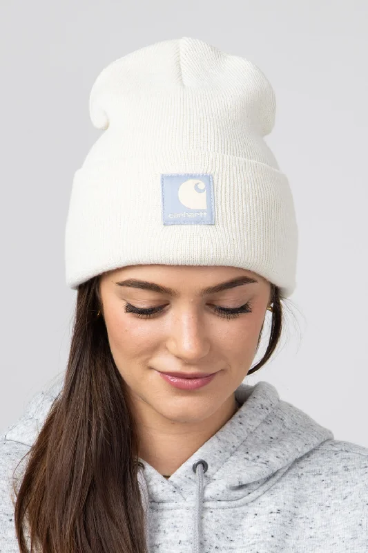 Cute Design Carhartt Knit Satin Lined Beanies for Women in Oat Milk | 106425-A16