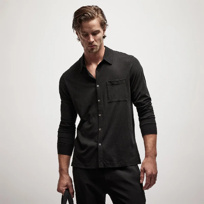 Must-have For Autumn And Winter Clean Finish Jersey Shirt - Black