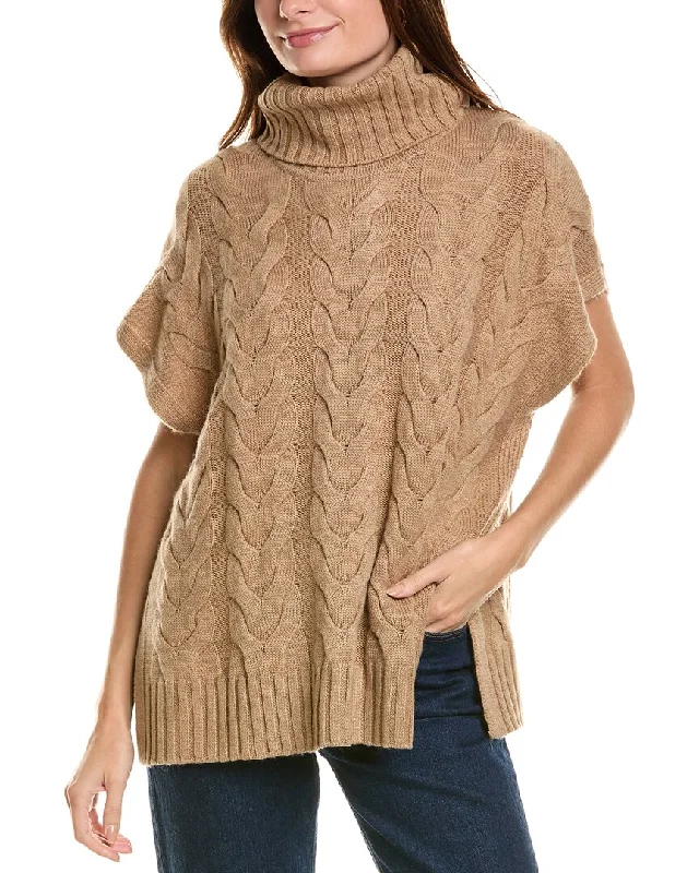 Party Wear Forte Cashmere Luxe Cable Cowl Wool & Cashmere-Blend Popover Sweater