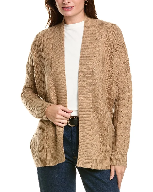 Classic And Versatile Forte Cashmere Luxe Cable Wool & Cashmere-Blend Cardigan