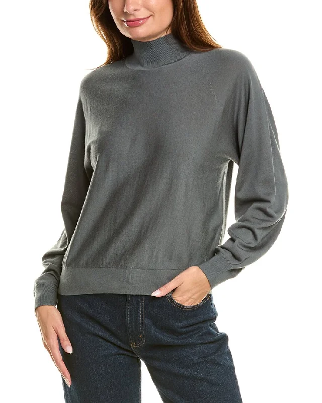 Easy Chic Wear Theory Blouson Turtleneck Wool-Blend Sweater