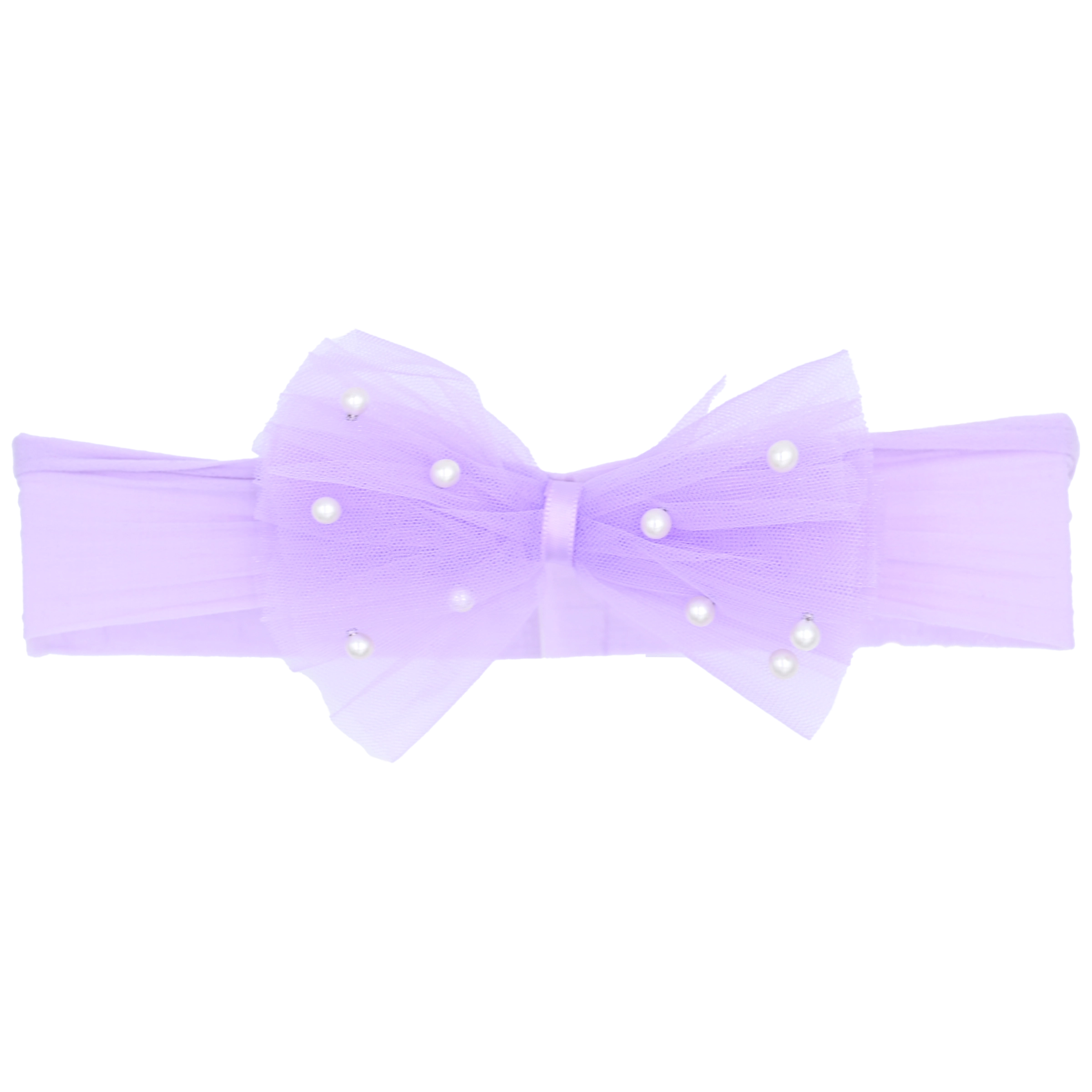 Sports Trend Purple Tulle Pearl Ribbon Headband