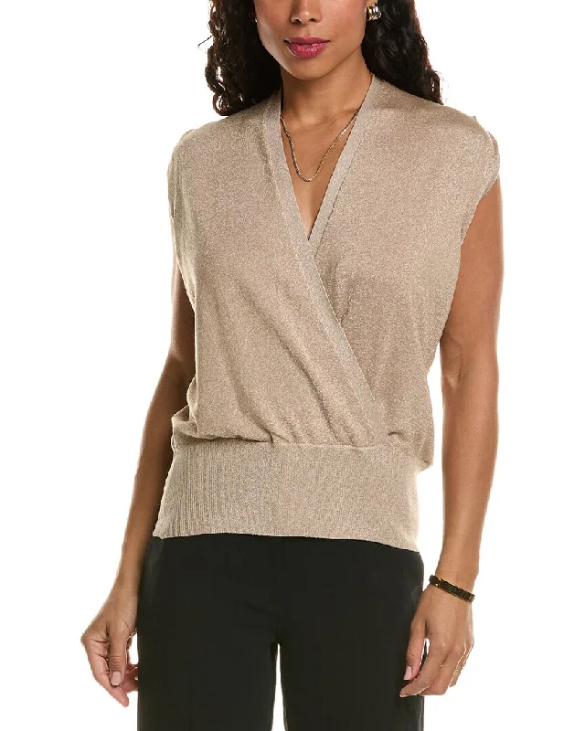 Innovative Design ELIE TAHARI FAUX WRAP SWEATER