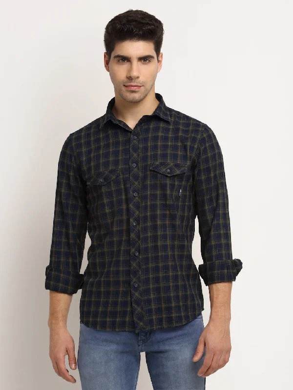 American Style Men Cotton Checkered Olive Full Sleeve Casual Shirt for Men with Pocket American Style Men Cotton Checkered Olive Full Sleeve Casual Shirt for Men with Pocket