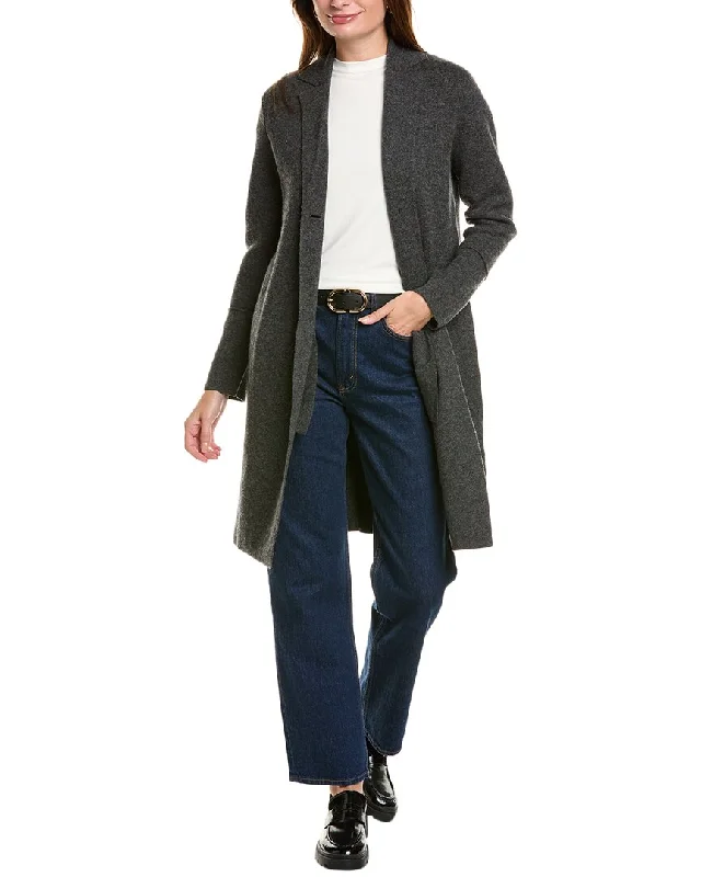 Soft Wearables Forte Cashmere Double Knit Notch Collar Wool & Cashmere-Blend Cardigan
