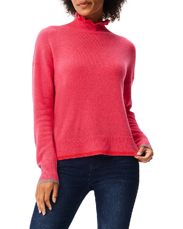 Relaxed Wear Nic+Zoe Ruffled Up Cashmere Turtleneck Sweater