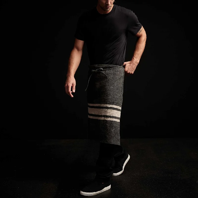 Casual And Casual Three Stripe Half Apron - Black/ Natural