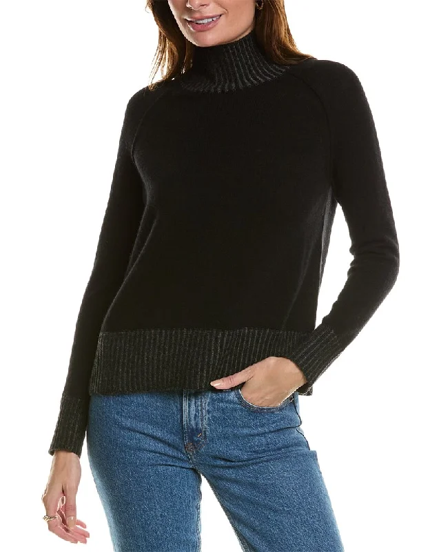 Versatile Wear Forte Cashmere Plaited Turtleneck Cashmere Pullover