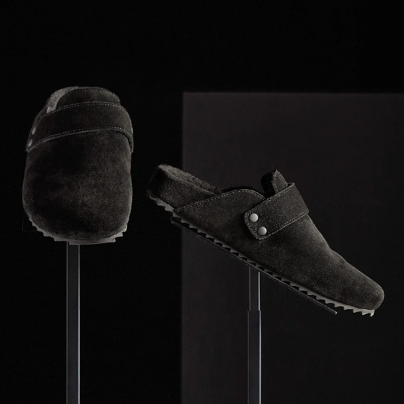 Light Dressing Women's Suede Slip On Clog - Black/Black