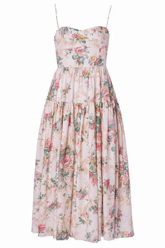 Everyday Style Strappy Fit Flare Midi Dress