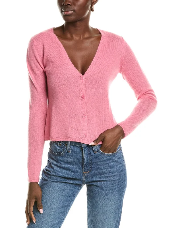 Classic Retro sofiacashmere Modern V-Neck Cashmere Cardigan