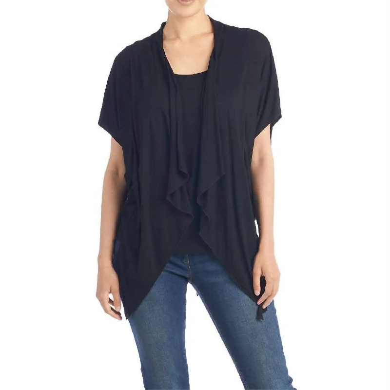 Timeless Style Abby Cardigan & Tank Set In Black