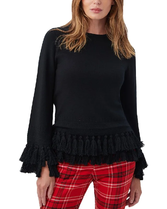Exquisite Embroidery Trina Turk Koka Wool Sweater