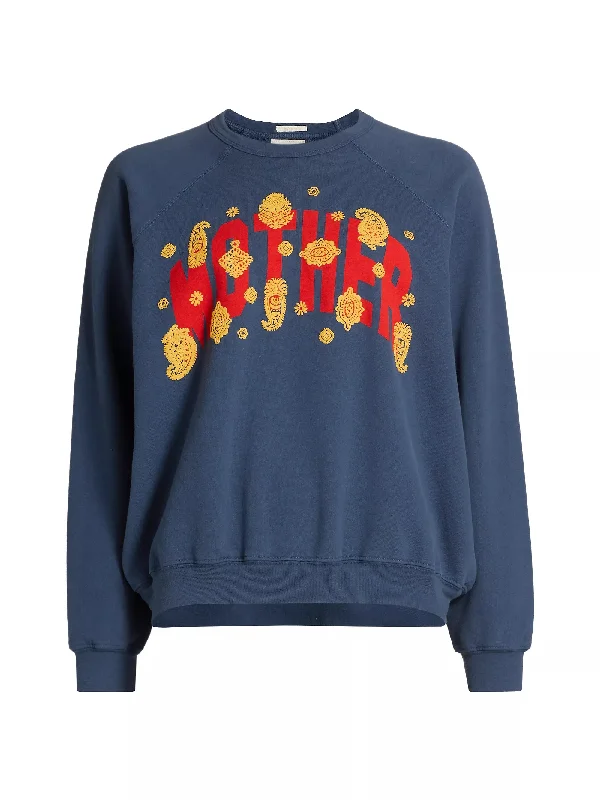 Leisure Sports Mother Denim Women's The Biggie Concert Sweatshirt, Ply Blue Paisley