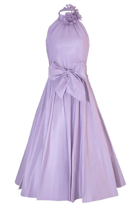 Warm Wear Floral Collar Halter Neck Dress