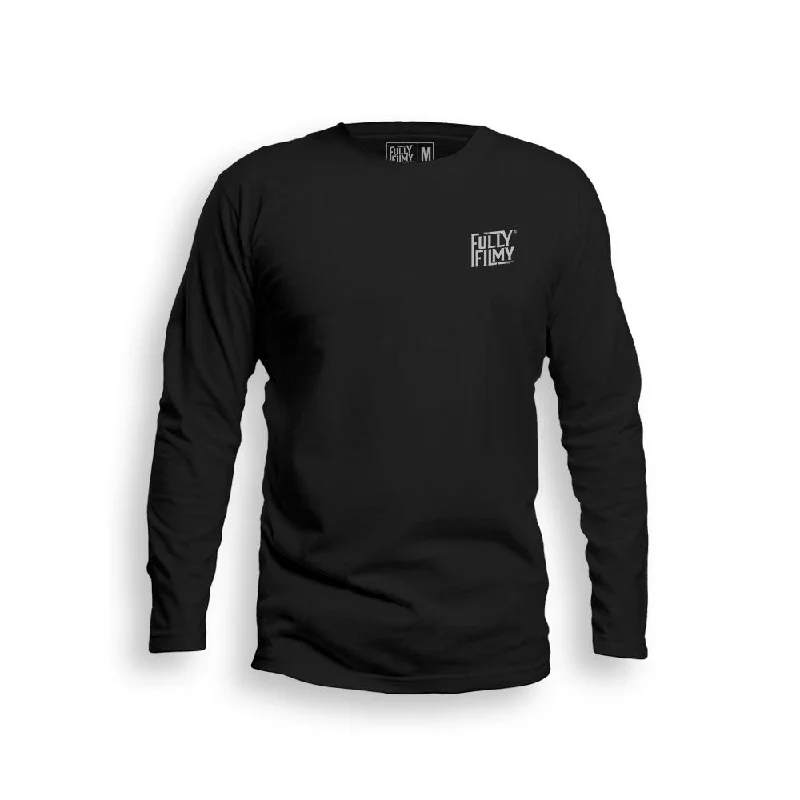Luxury Temperament FF Grey Logo Black Full Sleeve T-Shirt (Left Pocket)