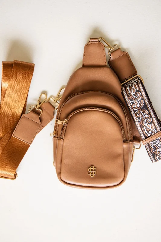 Comfortable Wear Simply Southern Sling Bag in Cocoa Brown | 0224-BAG-LTHR-SLING-COCOA Comfortable Wear Simply Southern Sling Bag in Cocoa Brown | 0224-BAG-LTHR-SLING-COCOA