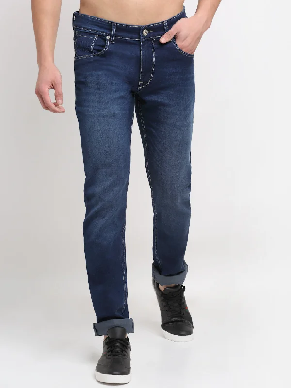 Youthful Men's Ultra Narrow fit Medium Fade Indigo Blue  Jeans