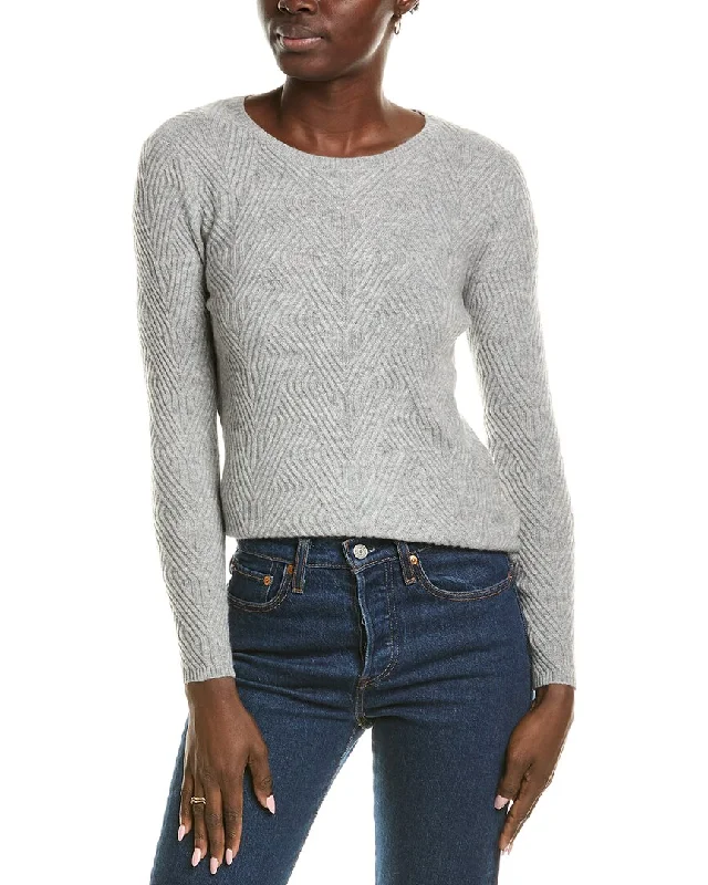 Effortless Dressing Sofiacashmere Trellis Cable Cashmere Sweater