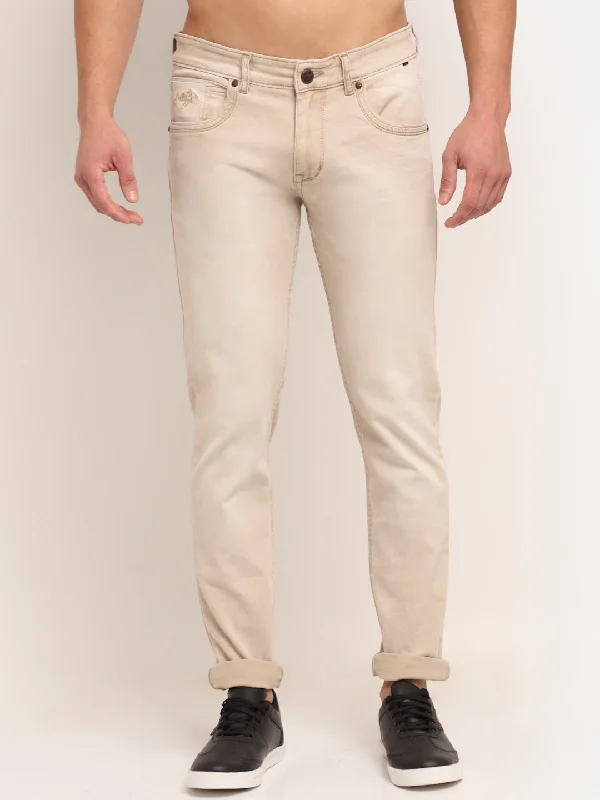Relaxed Dresses Men's Ultra Narrow fit Heavy Fade Beige  Jeans