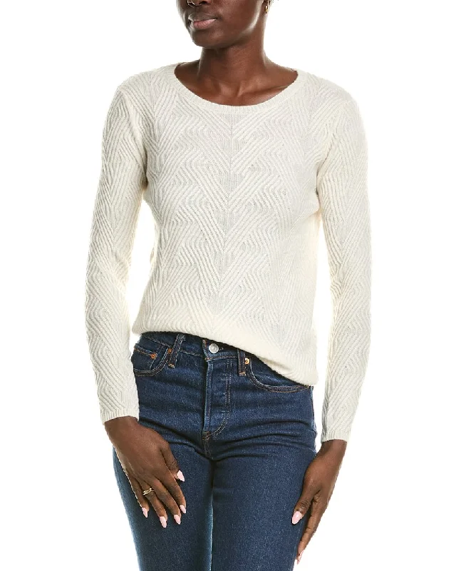 Lounge Chic Sofiacashmere Trellis Cable Cashmere Sweater