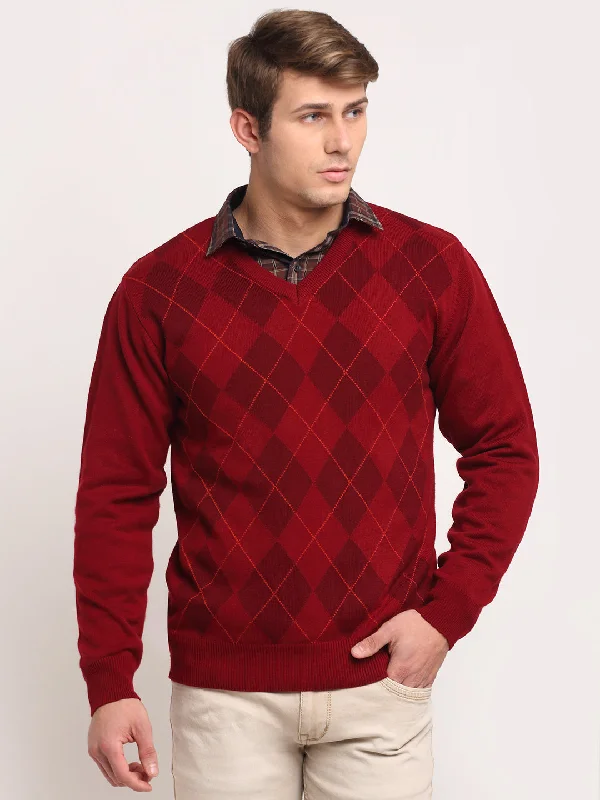 Comfy Dress Red Sweater for Men's