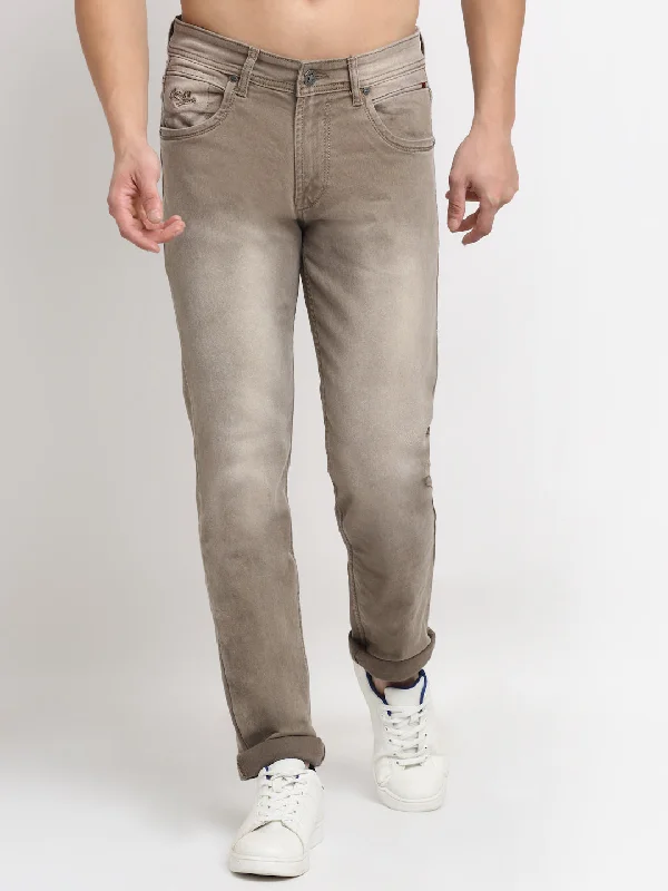 Carefree Style Men's Ultra Narrow fit Heavy Fade Brown  Jeans