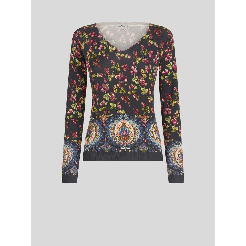 Light Dressing V-NECK PRINTED JUMPER
