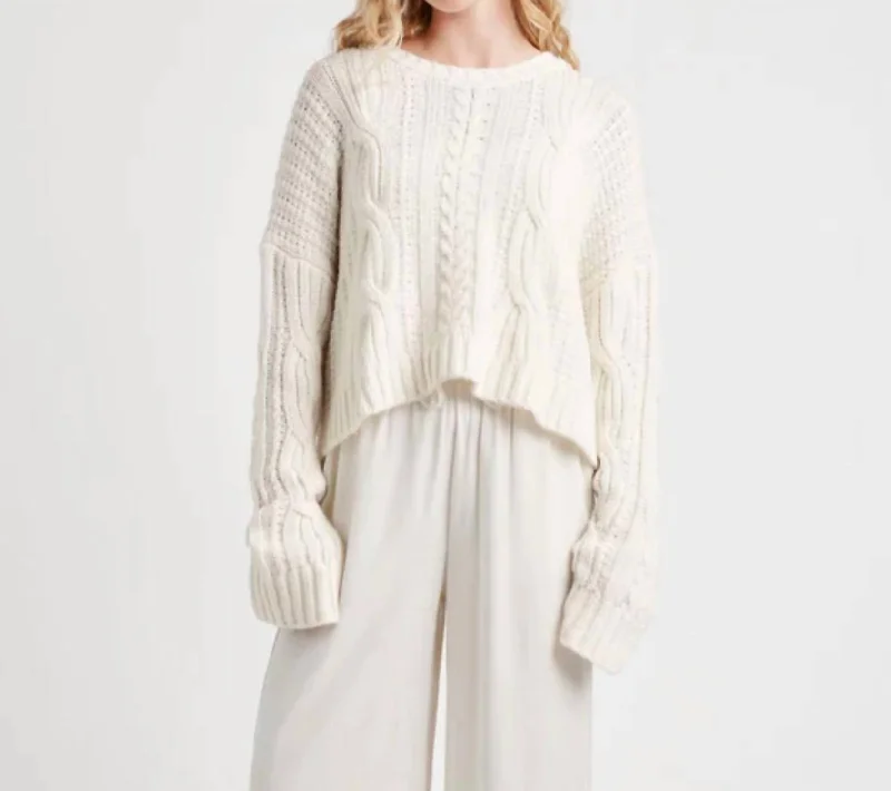 Easy Fashion Cecilia Cashblend Sweater In Snow