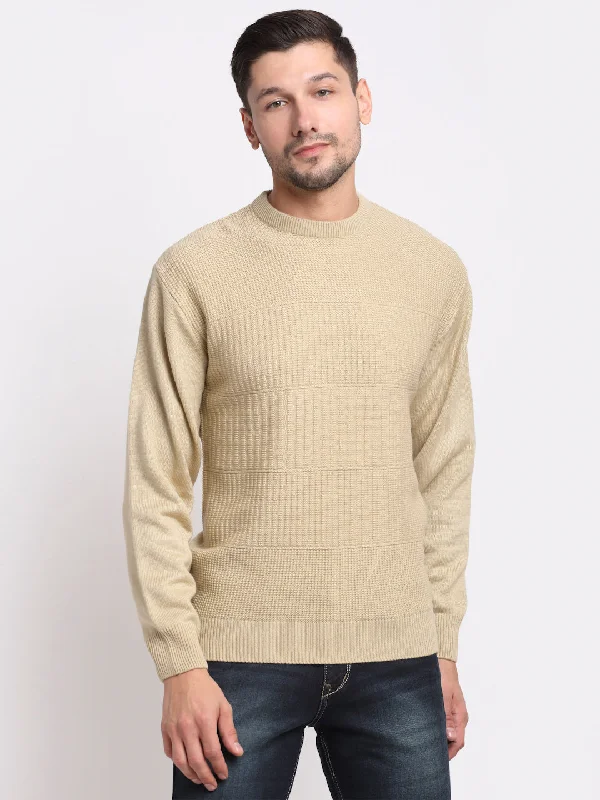 Design And Tailoring Men Khaki Pullover Sweater