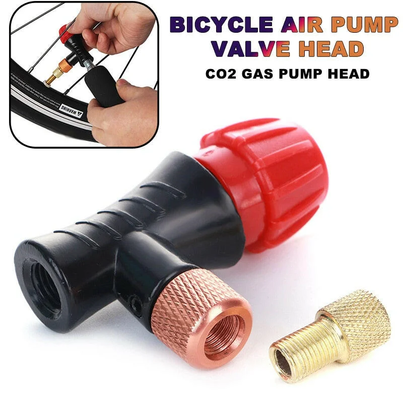 Sports Design Bicycle Air Pump Valve Head Inflator Adapter CO2 Gas Pump Head Fast Inflatable Bike Inflator Head Compatible For Presta Schrader